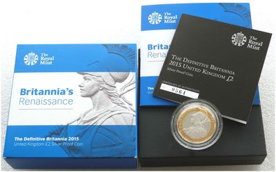 2015 Britannia Definitive £2 Silver Proof Coin Box Coa