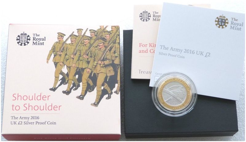 2016 First World War Army Pals Battalions £2 Silver Proof Coin Box Coa