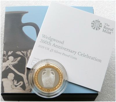 2019 Formation of Wedgwood £2 Silver Proof Coin Box Coa