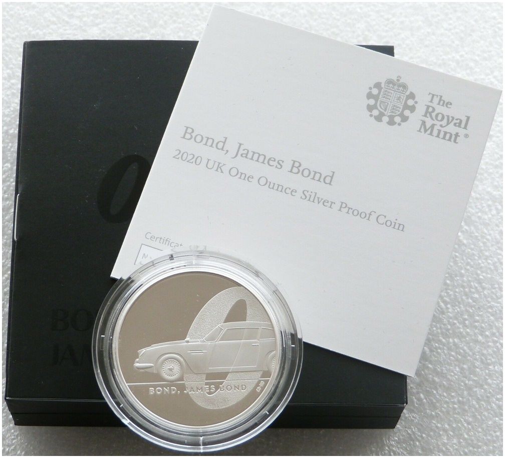 2020 James Bond 007 £2 Silver Proof 1oz Coin Box Coa