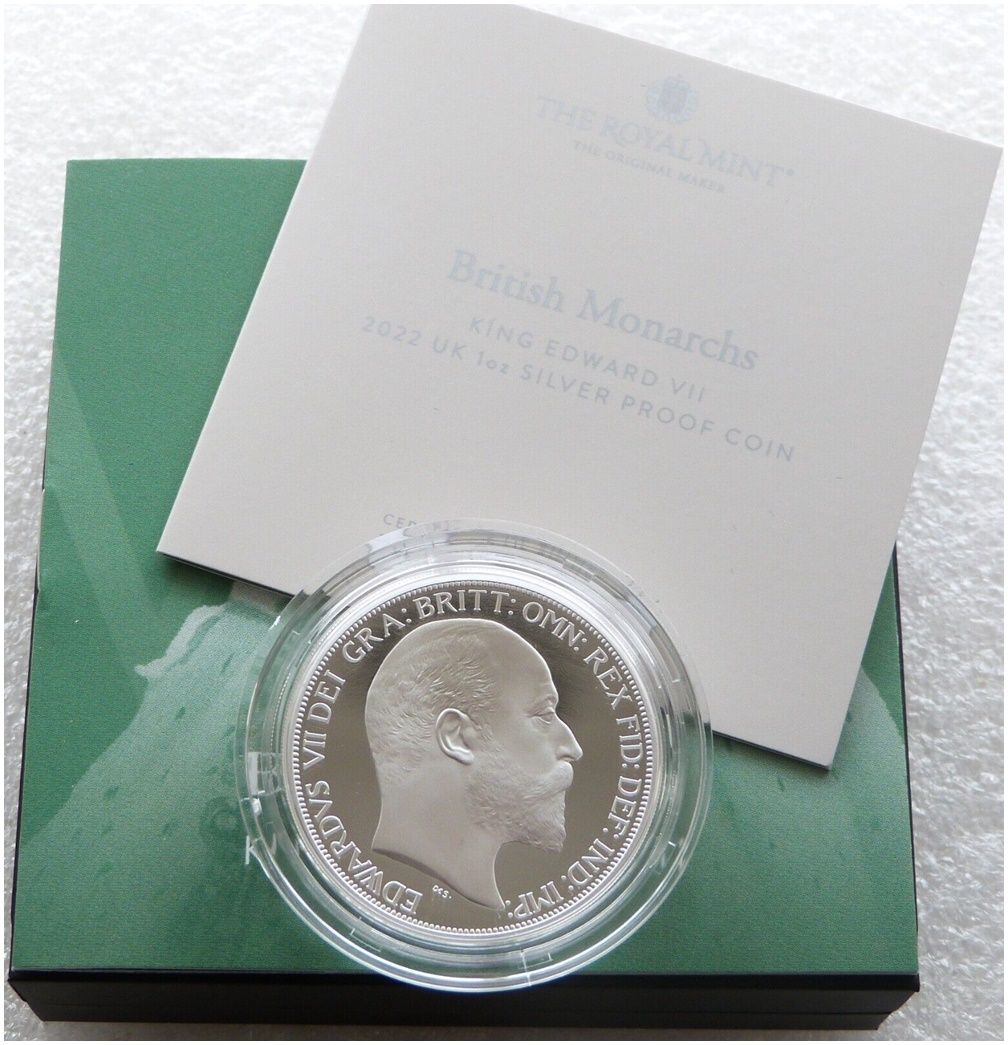 2022 British Monarchs King Edward VII £2 Silver Proof 1oz Coin Box Coa