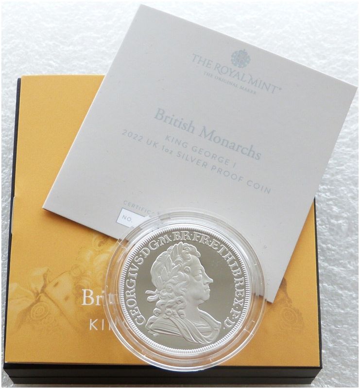 2022 British Monarchs King George I £2 Silver Proof 1oz Coin Box Coa