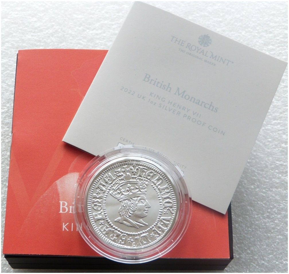 2022 British Monarchs King Henry VII £2 Silver Proof 1oz Coin Box Coa