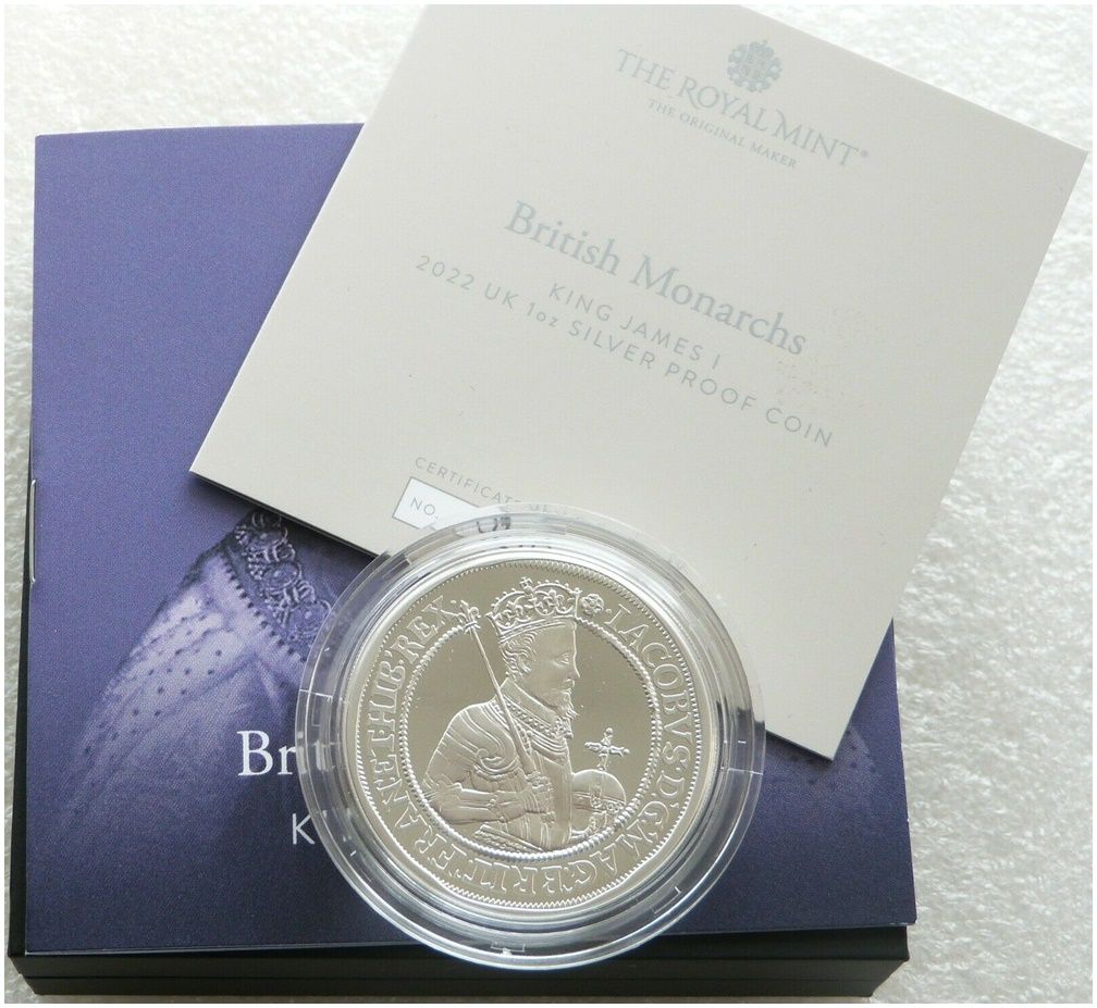 2022 British Monarchs King James I £2 Silver Proof 1oz Coin Box Coa