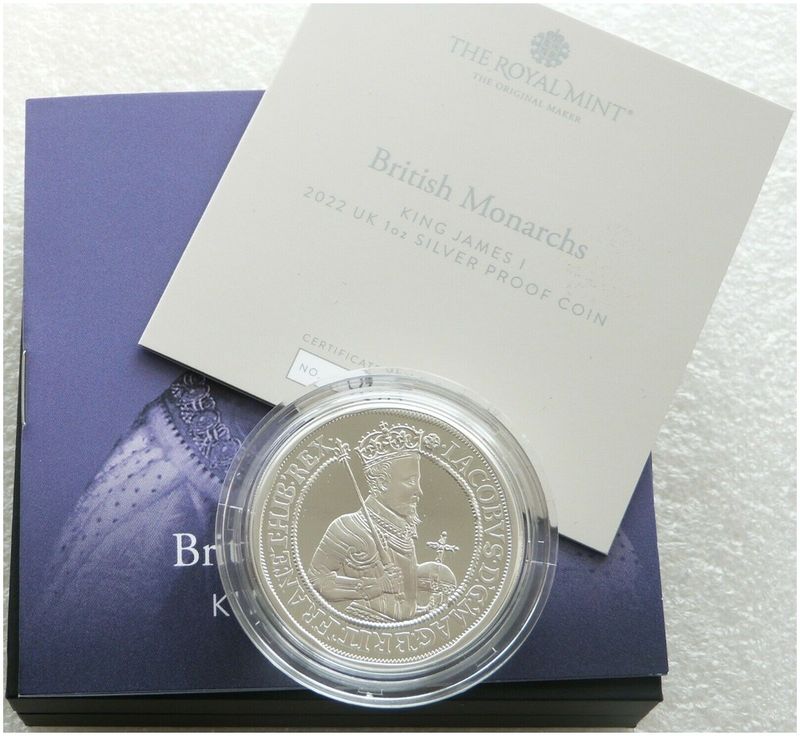 2022 British Monarchs King James I £2 Silver Proof 1oz Coin Box Coa