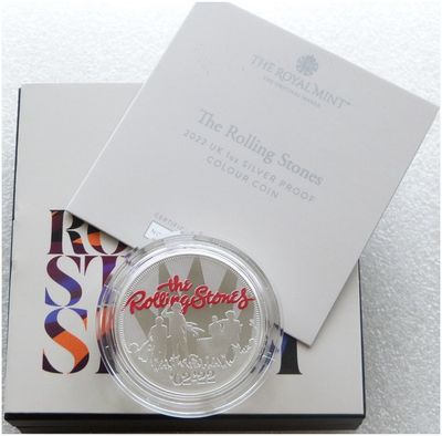 2022 Music Legends The Rolling Stones £2 Silver Proof 1oz Coin Box Coa
