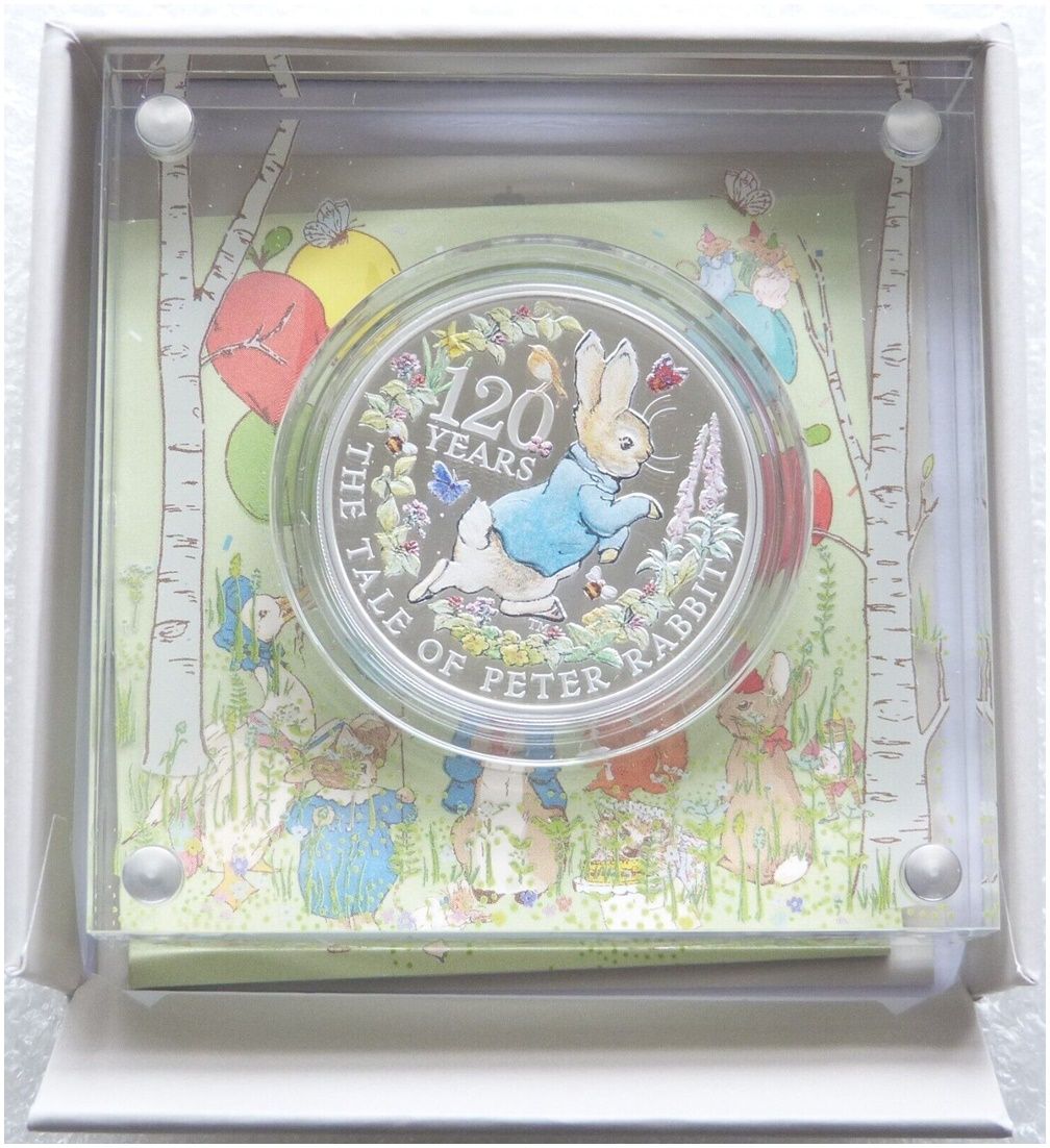 2022 Peter Rabbit £2 Silver Proof 1oz Coin Box Coa
