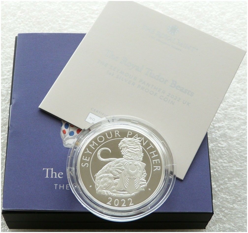 2022 Royal Tudor Beasts Seymour Panther £2 Silver Proof 1oz Coin Box Coa