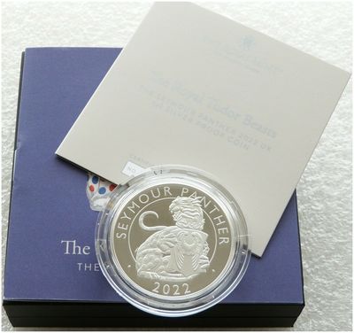 2022 Royal Tudor Beasts Seymour Panther £2 Silver Proof 1oz Coin Box Coa