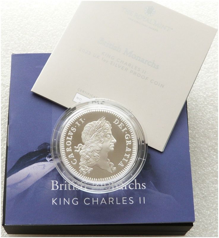 2023 British Monarchs King Charles II £2 Silver Proof 1oz Coin Box Coa