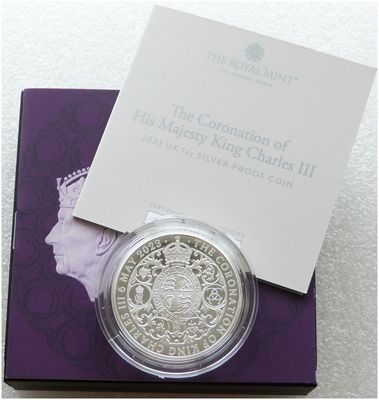 2023 King Charles III Coronation £2 Two Pound Silver Proof 1oz Coin Box Coa