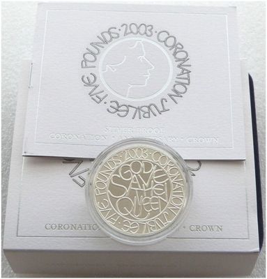 2003 Coronation Jubilee £5 Silver Proof Coin Box Coa