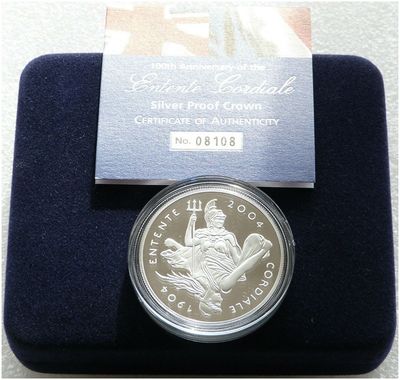 2004 Entente Cordiale £5 Silver Proof Coin Box Coa