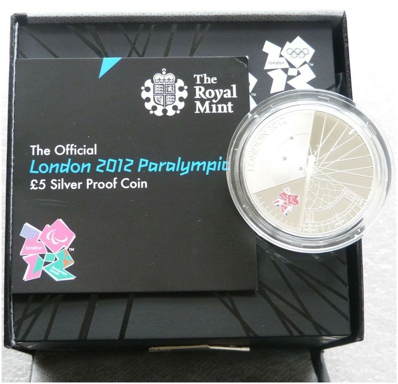2012 London Paralympic Games £5 Silver Proof Coin Box Coa