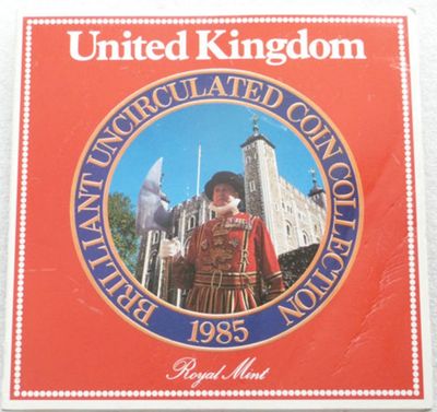 1985 Royal Mint Annual Brilliant Uncirculated 7 Coin Set