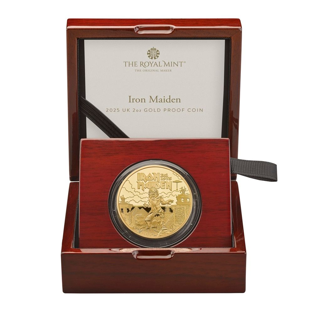 2025 Music Legends Iron Maiden £200 Gold Proof 2oz Coin Box Coa - Mintage 25