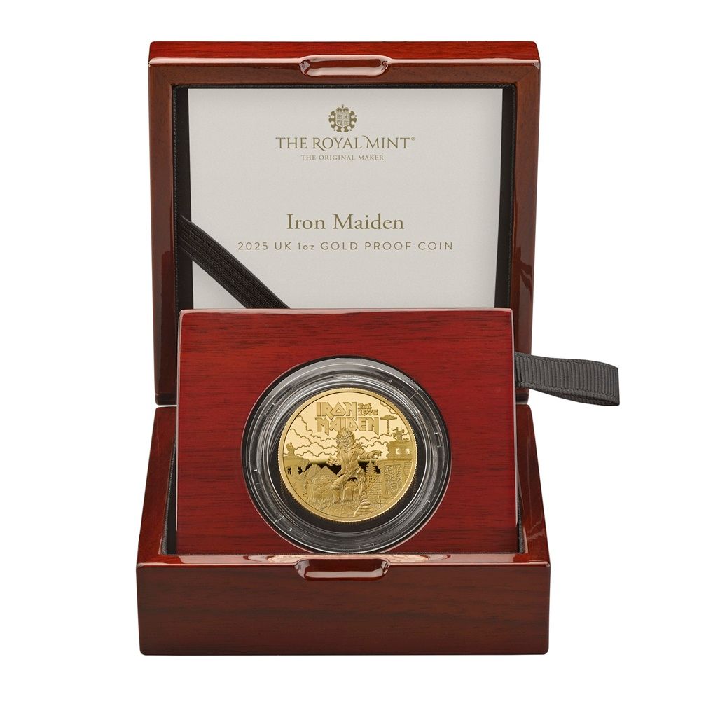 2025 Music Legends Iron Maiden £100 Gold Proof 1oz Coin Box Coa - Last Coin in Stock