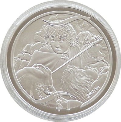 2003 New Zealand Lord of the Rings Taming of Smeagol $1 Silver Proof Coin