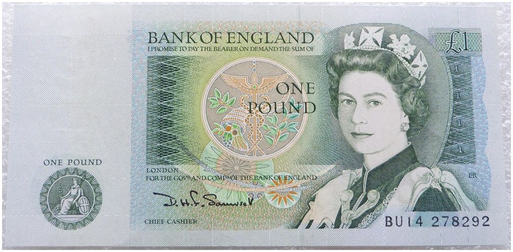 1981 - 1984 Bank of England D H Somerset Green £1 One Pound Banknote Uncirculated