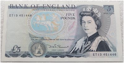 1980 - 1987 Bank of England D H Somerset Wellington £5 Five Pound Banknote Uncirculated (DN01 to NC90)