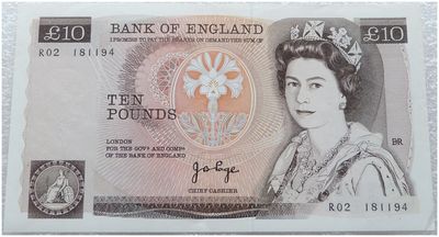 1975 - 1980 Bank of England J B Page Nightingale £10 Ten Pound Banknote (A01 to T20)
