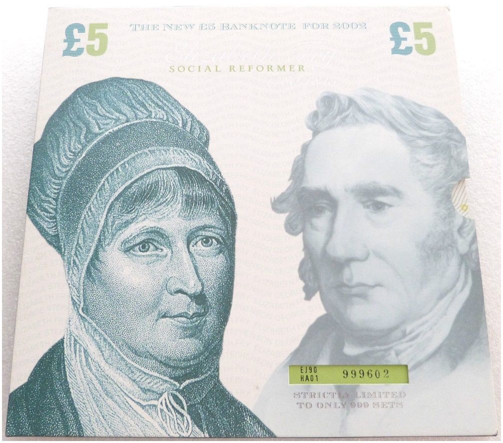 2002 Bank of England First and Last Run Merlyn Lowther £5 Five Pound Banknote Set