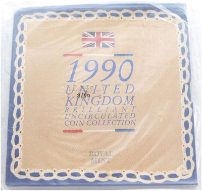 1990 Royal Mint Annual Brilliant Uncirculated 8 Coin Set Sealed