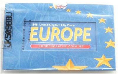 1998 EEC Membership Britannia 50p Brilliant Uncirculated 2 Coin Set Sealed