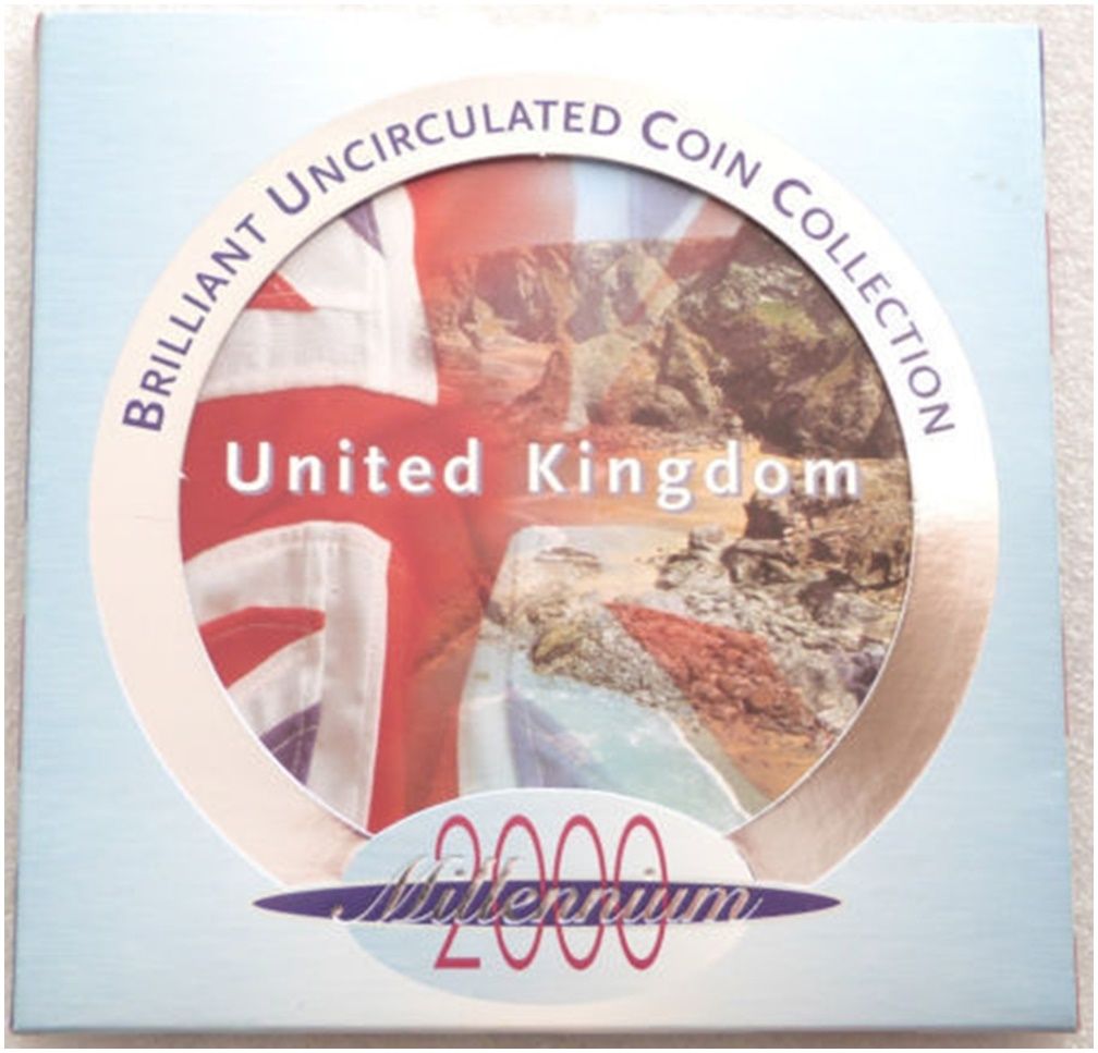 2000 Royal Mint Annual Millennium Brilliant Uncirculated 9 Coin Set
