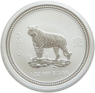2010 Australia Lunar Tiger $1 Silver 1oz Coin