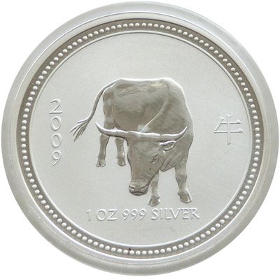 2009-P Australia Lunar Ox $1 Silver 1oz Coin