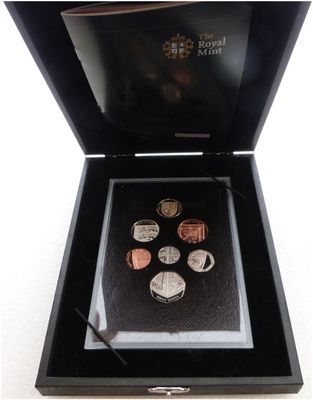 2008 Royal Mint Deluxe Royal Shield of Arms Proof 7 Coin Set Box Coa