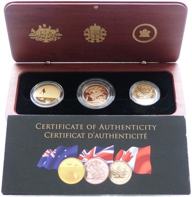 2008 Icons of the Commonwealth Gold 3 Coin Set Box Coa