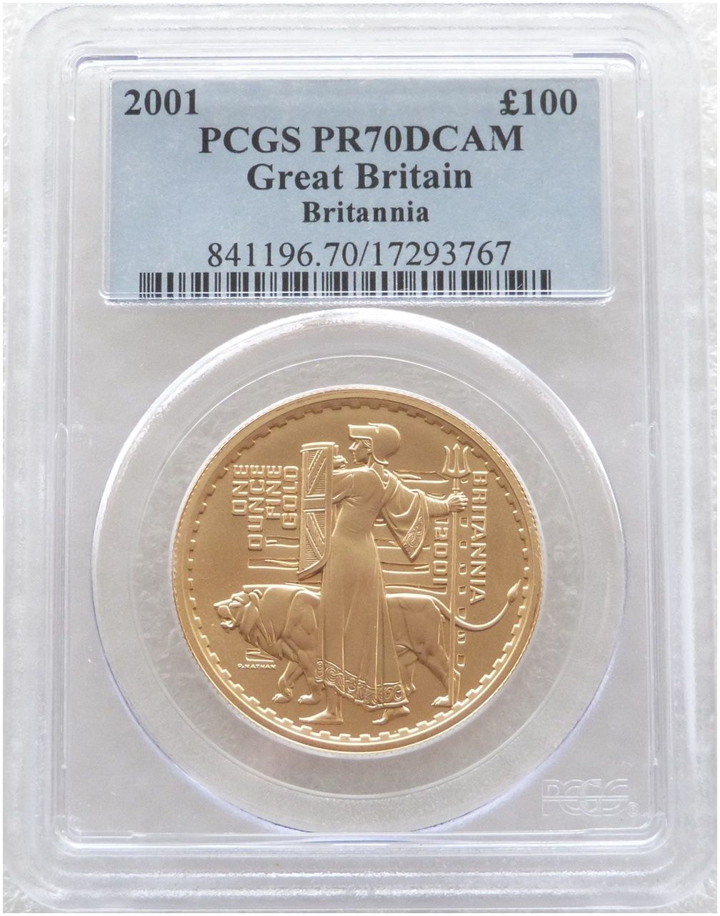 2001 Britannia £100 Gold Proof 1oz Coin PCGS PR70 DCAM - Mintage 1,000 2001 Britannia £100 Gold Proof 1oz Coin PCGS PR70 DCAM - Mintage 1,000
