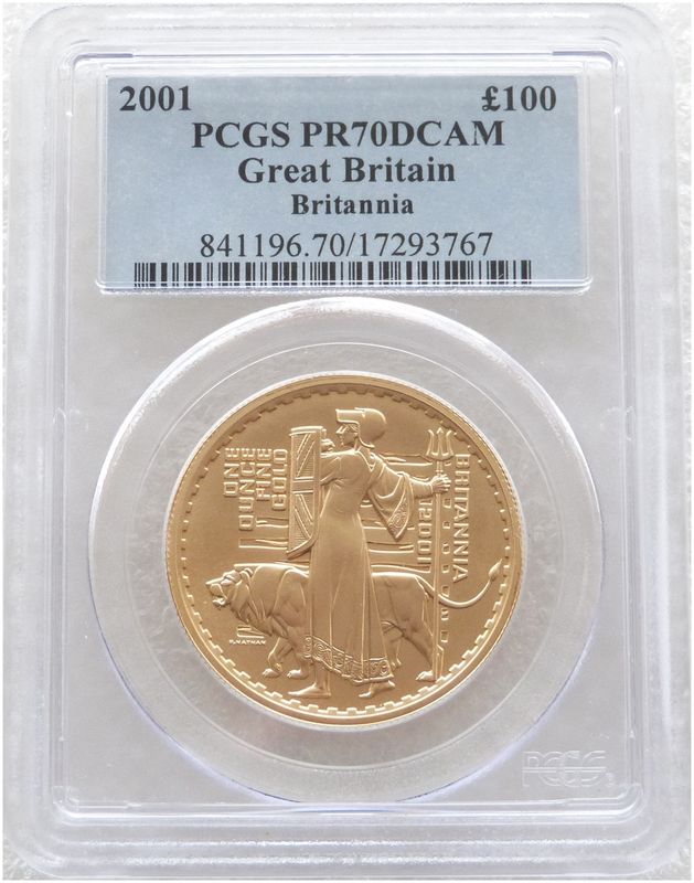 2001 Britannia £100 Gold Proof 1oz Coin PCGS PR70 DCAM - Mintage 1,000 2001 Britannia £100 Gold Proof 1oz Coin PCGS PR70 DCAM - Mintage 1,000