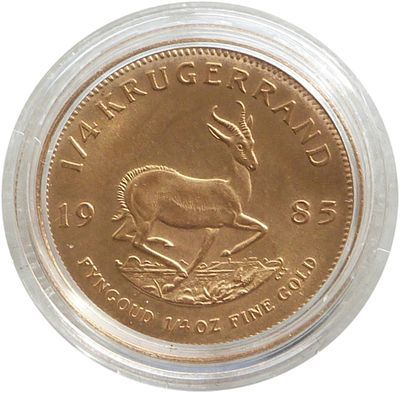 1985 South Africa Quarter Krugerrand Gold 1/4oz Coin 1985 South Africa Quarter Krugerrand Gold 1/4oz Coin