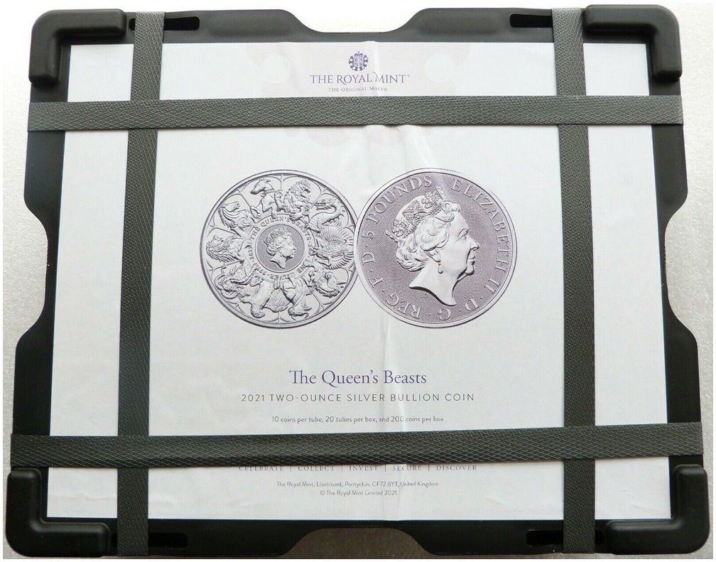 10 x 2021 Queens Beasts Completer £5 Silver 2oz Coins Full Mint Tube 10 x 2021 Queens Beasts Completer £5 Silver 2oz Coins Full Mint Tube