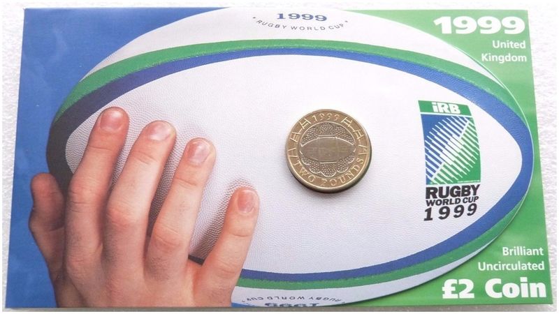 1999 Rugby World Cup £2 Brilliant Uncirculated Coin Pack