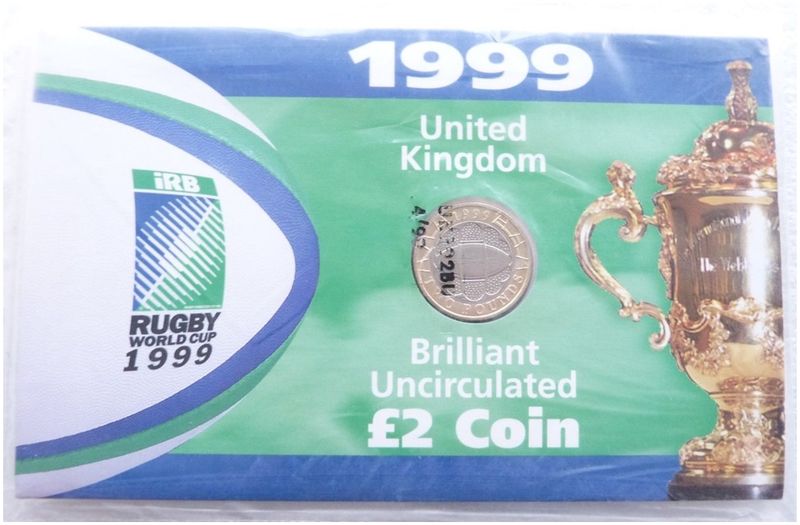 1999 Rugby World Cup £2 Brilliant Uncirculated Coin Pack Sealed