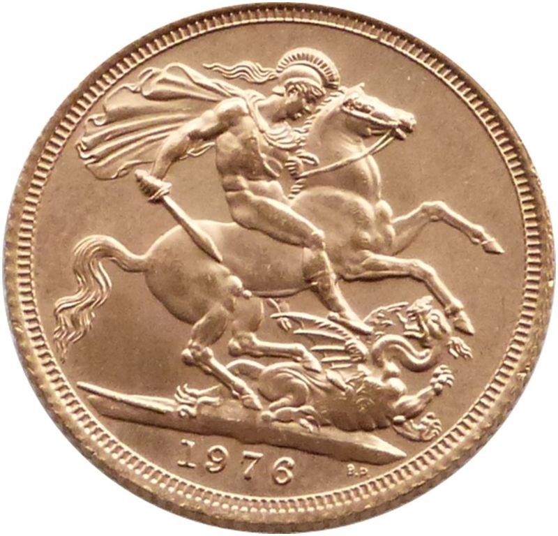 1976 St George and the Dragon Full Sovereign Gold Coin 1976 St George and the Dragon Full Sovereign Gold Coin