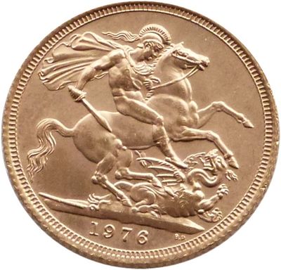 1976 St George and the Dragon Full Sovereign Gold Coin 1976 St George and the Dragon Full Sovereign Gold Coin