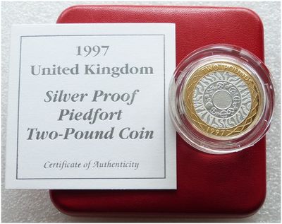 1997 Shoulders of Giants Piedfort £2 Silver Proof Coin Box Coa 1997 Shoulders of Giants Piedfort £2 Silver Proof Coin Box Coa
