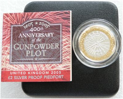 2005 Guy Fawkes Gunpowder Plot Piedfort £2 Silver Proof Coin Box Coa 2005 Guy Fawkes Gunpowder Plot Piedfort £2 Silver Proof Coin Box Coa