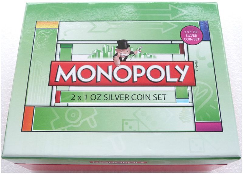 2013 Niue Monopoly $2 Silver Proof 2 Coin Set Box Coa