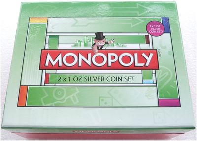2013 Niue Monopoly $2 Silver Proof 2 Coin Set Box Coa 2013 Niue Monopoly $2 Silver Proof 2 Coin Set Box Coa