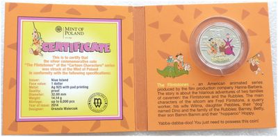 2014 Niue Cartoon Characters The Flintstones $1 Silver Proof Coin Pack 2014 Niue Cartoon Characters The Flintstones $1 Silver Proof Coin Pack