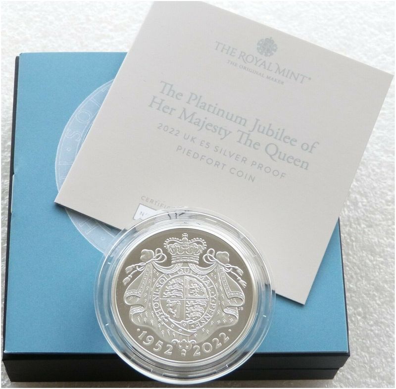 2022 Platinum Jubilee Piedfort £5 Silver Proof Coin Box Coa