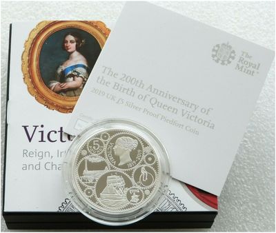 2019 Birth of Queen Victoria Piedfort £5 Silver Proof Coin Box Coa - Mintage 986 2019 Birth of Queen Victoria Piedfort £5 Silver Proof Coin Box Coa - Mintage 986