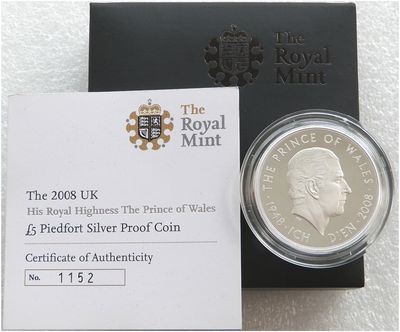 2008 Prince Charles of Wales Piedfort £5 Silver Proof Coin Box Coa 2008 Prince Charles of Wales Piedfort £5 Silver Proof Coin Box Coa