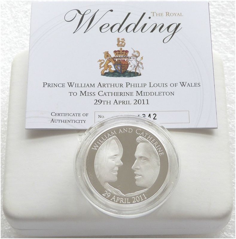 2011 Royal Wedding William and Kate Piedfort £5 Silver Proof Coin Box Coa